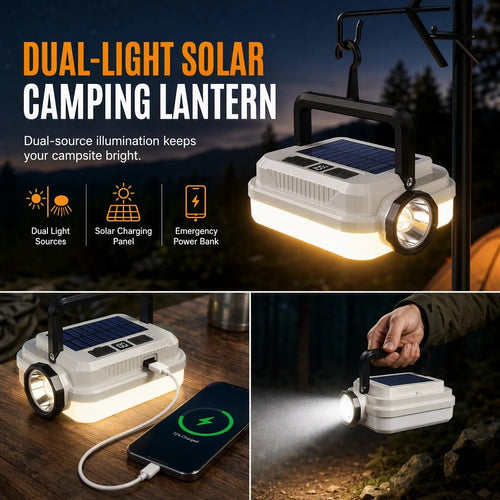 🏕️ LIMITED‑TIME! ☀️ Solar Rechargeable LED Camping Lantern – Weatherproof, Portable, Multi‑Use ✨