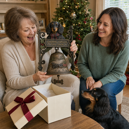 🐕 Dashing Through the Snow – Dachshund Christmas Sleigh Bell 🎄