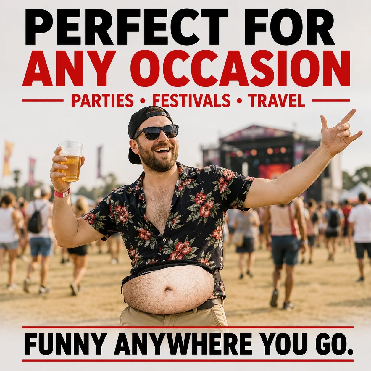 🍺😂 Ultimate Beer Belly Illusion Waist Pack – Hilarious Party Bag for Dads & Bros