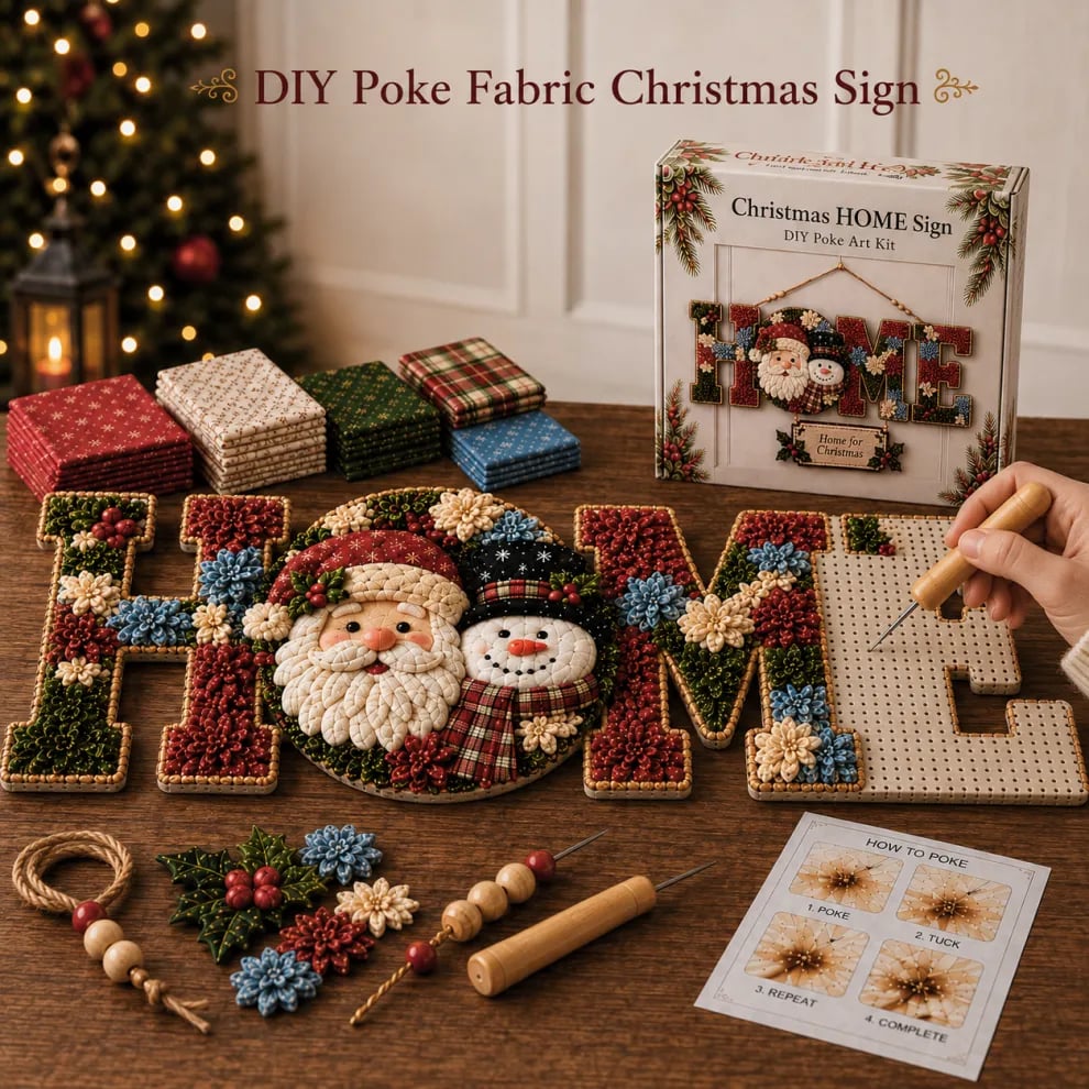 🔥49% Off Last Day DIY Fabric Poke Art HOME Sign Kit – No-Sew Seasonal Door & Wall Hanging Craft