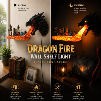 🐲 50% OFF Today! Remote-Control Dragonfire Shelf for Epic Room Decor