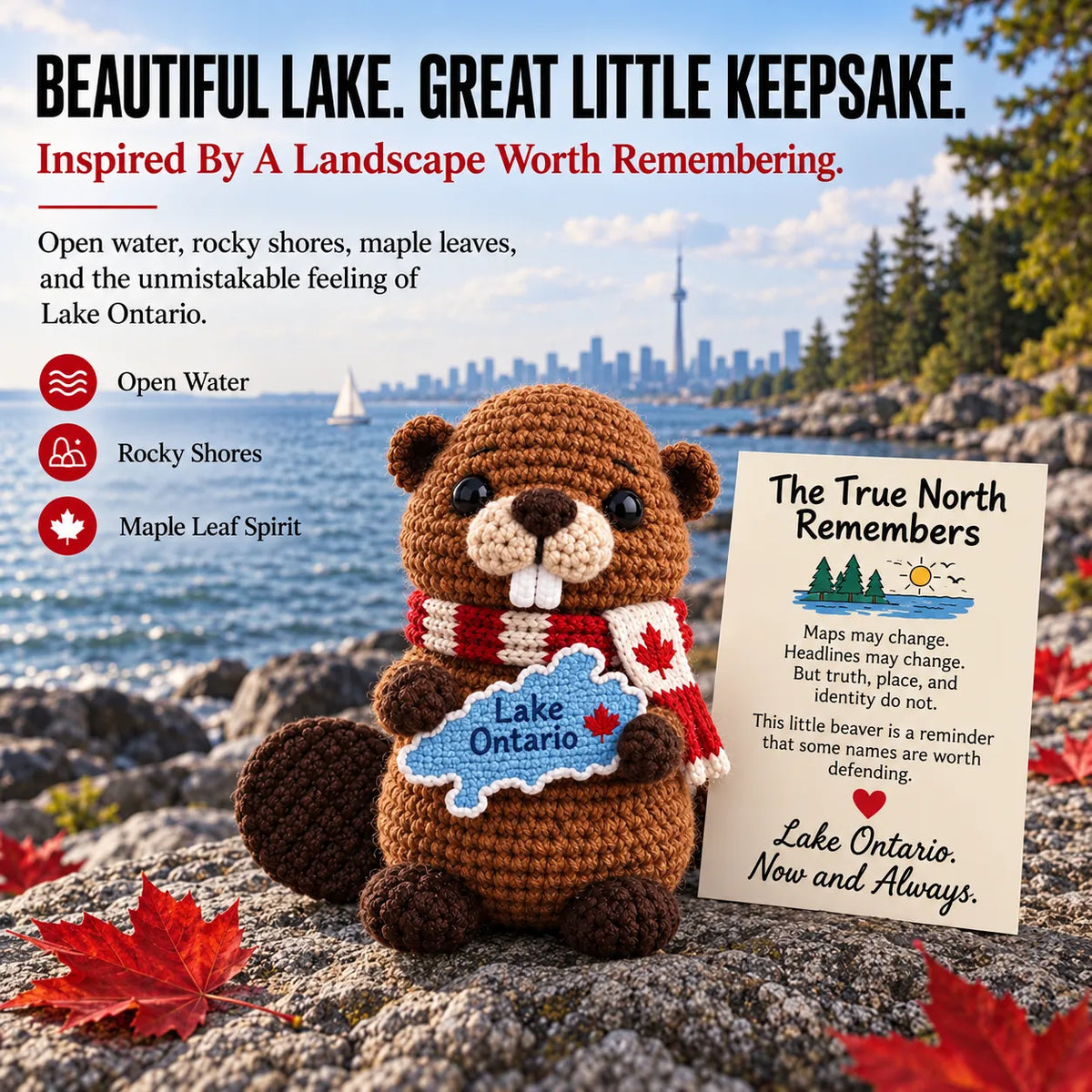 ⏳ Last Day 49% OFF – 🦫 Lake Ontario Emotional Support Beaver Crochet Keepsake | 5 Canadian-Inspired Personalities with Matching Message Cards for Cottage Families, Lake Lovers & Meaningful Gifts 🍁