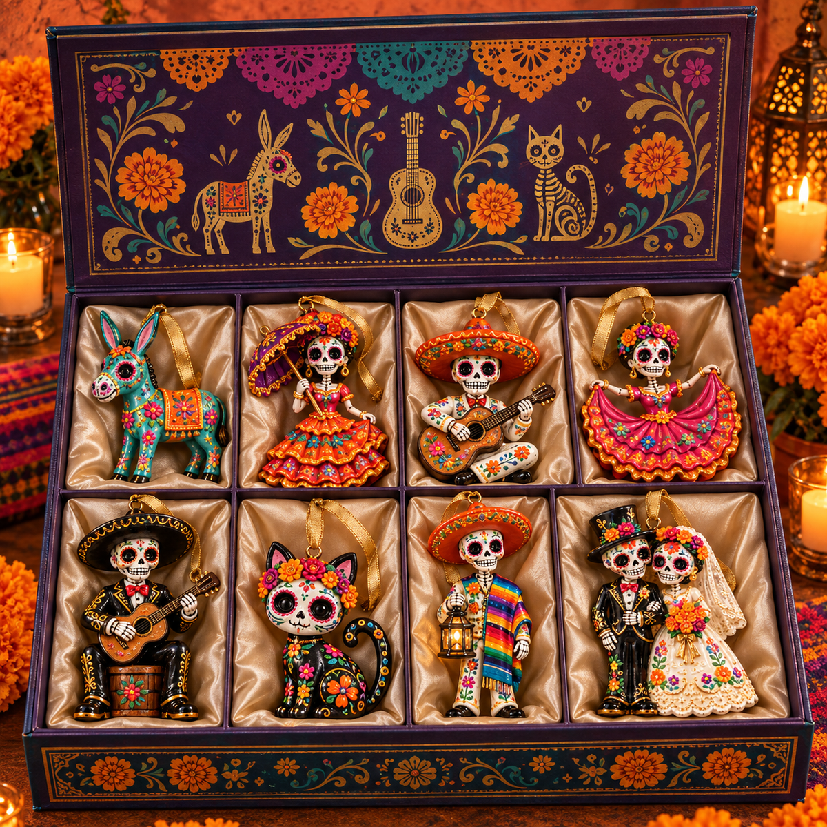 2026 Día de Muertos Ornaments –  Colorful Folk Art & Sugar Skull Keepsake Collection