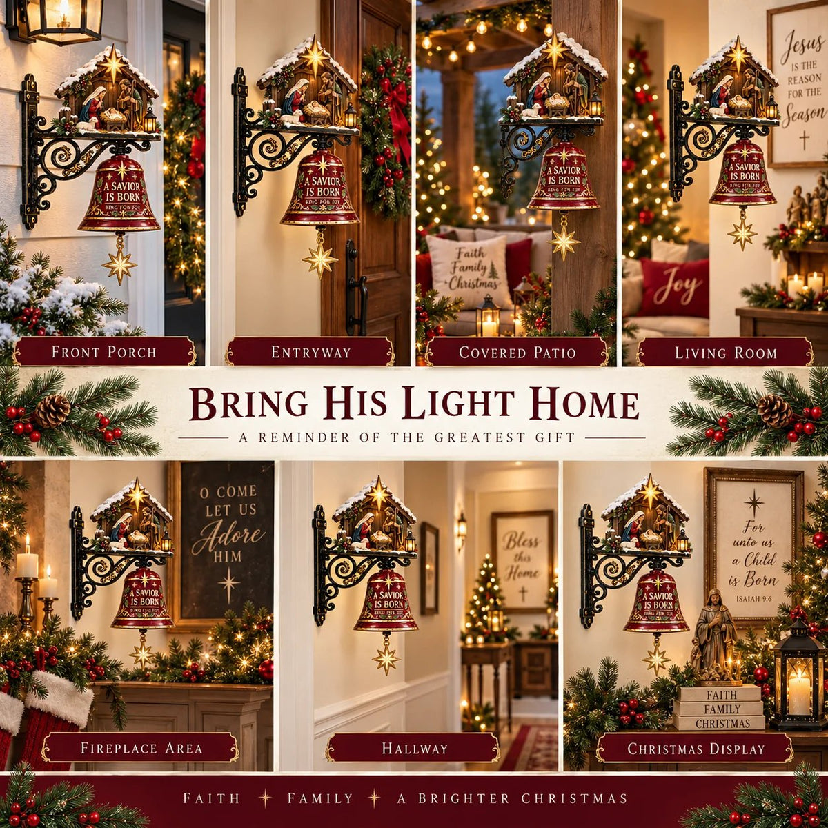 ✨ Jesus Nativity Christmas Door Bell