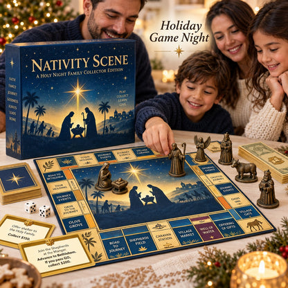 📜 Biblical Themed Monopoly Game | Detailed Nativity Characters, Perfect for Church Events & Family Holiday Memories
