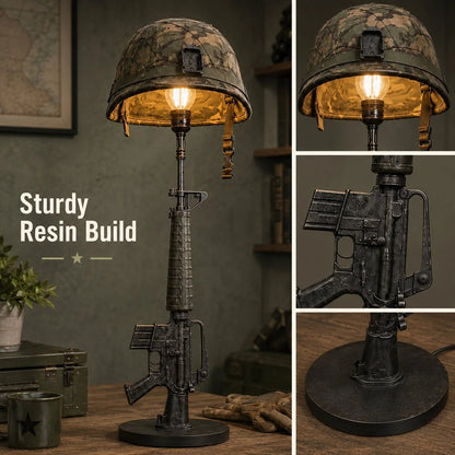 🔫 Tactical Rifle Helmet Table Lamp