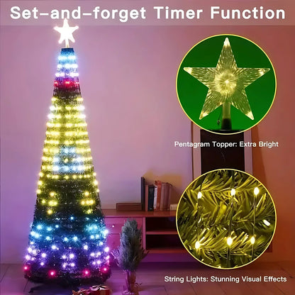 App‑Controlled Christmas Tree Light String, DIY Programmable Music Sync Fairy Lights | Create Custom Holiday Lighting Displays