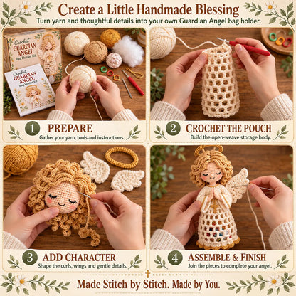 ⏳ Last Day 49% OFF – 🧶 Beginner-Friendly Blessed Home Crochet Bag Holder DIY Kit | 4 Faith-Inspired Designs with Yarn, Tools & Guide Included ✝️