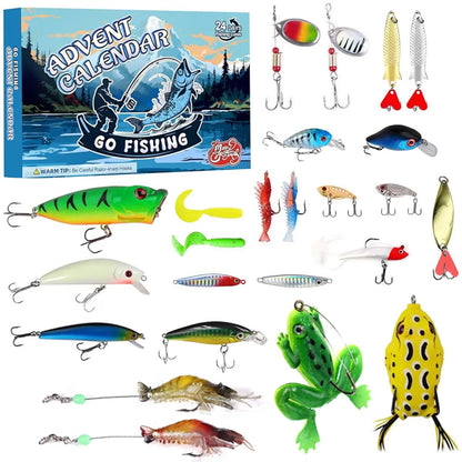 Fishing Advent Calendar 2026 Christmas - 24 Days Fishing Lures Advent Calendar for Fisher