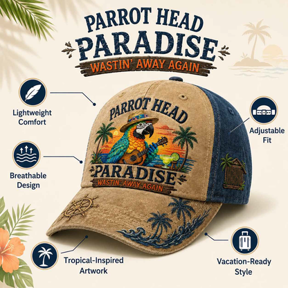 🦜🏝️Parrot Head Paradise Cap