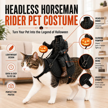 🎃 Funny Headless Horseman Halloween Pet Costume