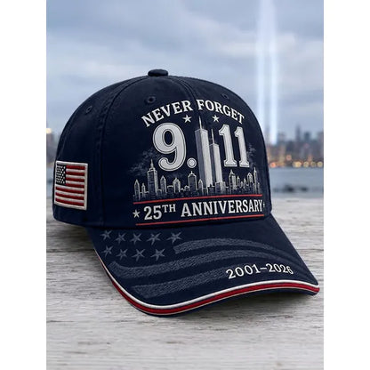 9/11 Never Forget 25th Anniversary Cap – Unisex Patriotic Memorial Hat🧢