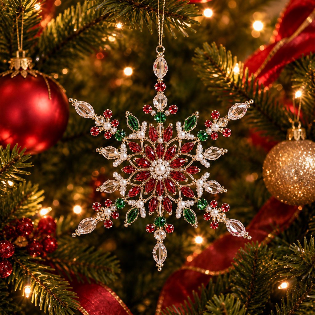 Beaded Snowflake Ornament DIY Kit