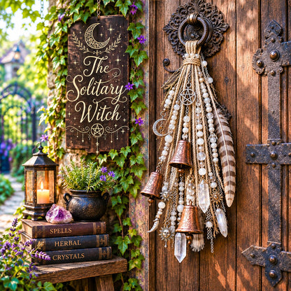 🔮Witchy Door Charm | Bells, Crystals & Celestial Hanging Decor