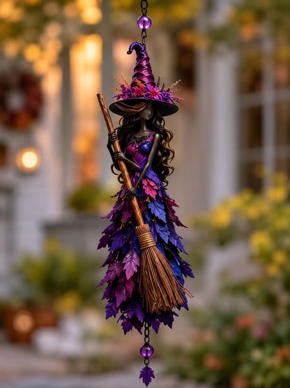 🧙‍♀️🍂 Halloween Witch Wind Chime Hanging Decor