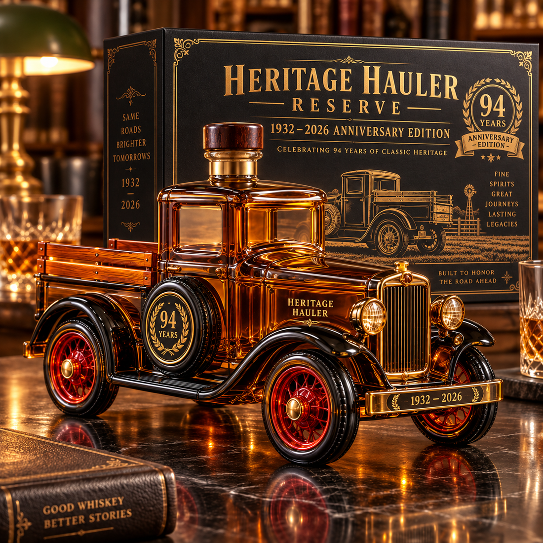Heritage Hauler detailed vintage pickup decanter design