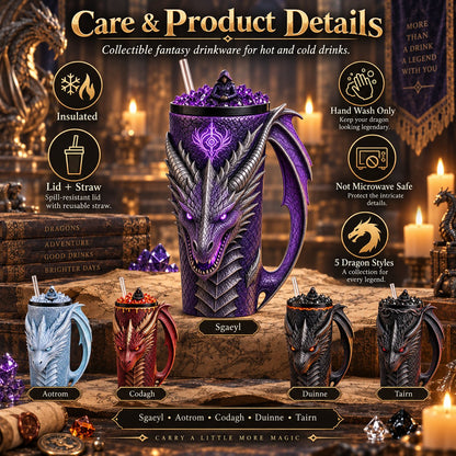 🐉 Unleash the Mythic Flame:Dragon‑Scale Insulated Tumbler | Fantasy Collectible Drink Cup For Hot & Cold Drinks