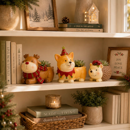 🌿Whimsical Christmas Animal Succulent Planters
