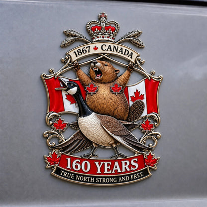 🍁Canada 160th Anniversary “True North Strong and Free” Tribute Metal Car Emblem