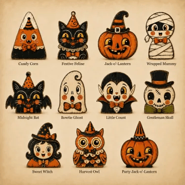 👻🎃 Vintage Wooden Halloween Table Decor
