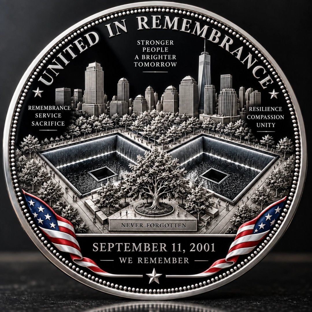 9/11 NEVER FORGET 25th Anniversary Commemorative Coin
