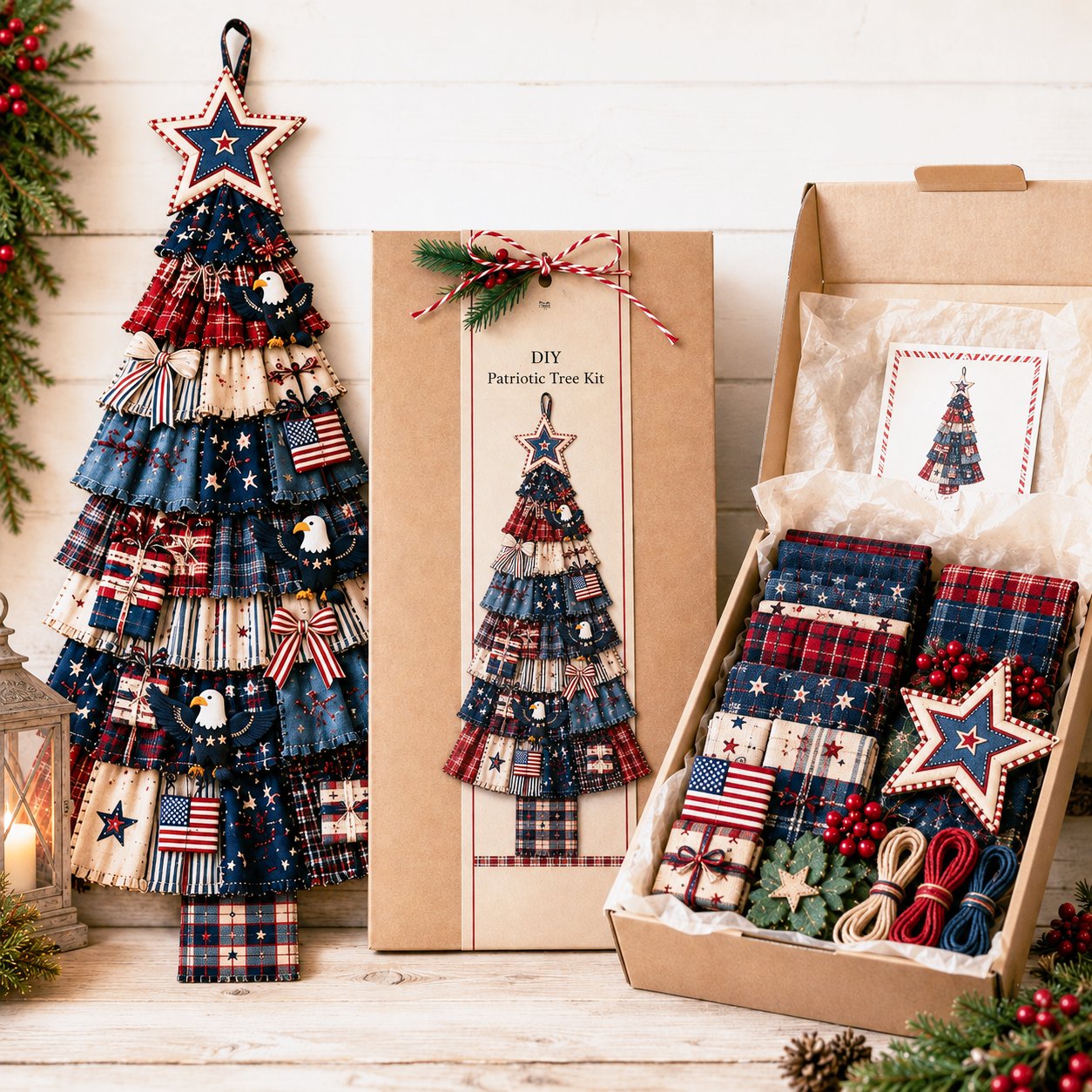 🎄Beginner-Friendly DIY Oversized Patchwork Christmas Tree Door Hanging Kit | Complete Kit with All Tools & Step-by-Step Guide Included 💕