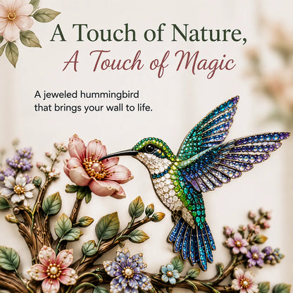 🌿 DIY Hummingbird Tree Wall Organizer Kit | 5‑Hook Wooden Wall Hanger, Botanical Art Decor for Entryway Home Craft Gift