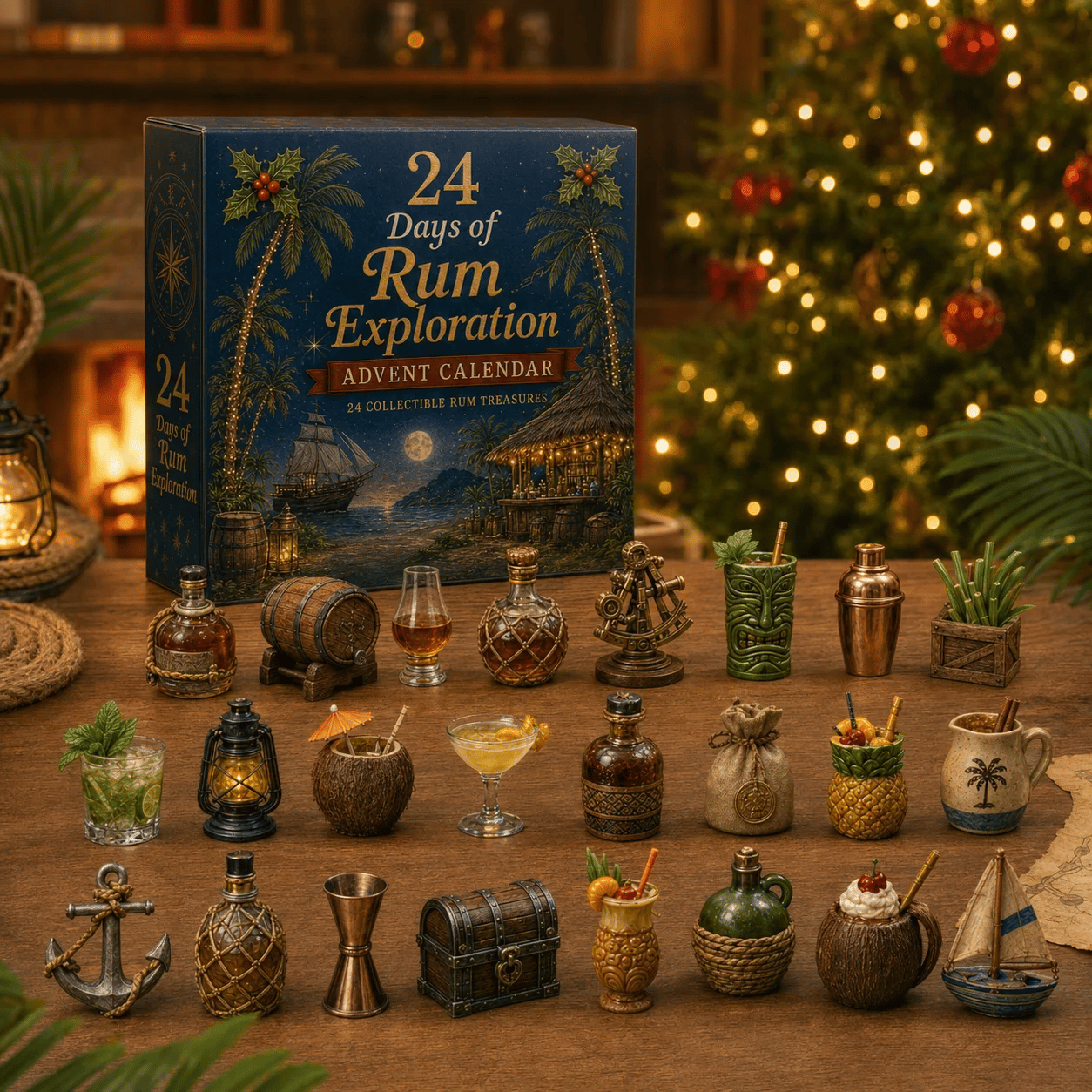 CHRISTMAS KICKOFF 49% OFF - 2026 Days of Rum Exploration Blind Box - 24-Day Festive Countdown, Rum-Themed Collectible Figures Blind Box - Gift For Rum Lovers