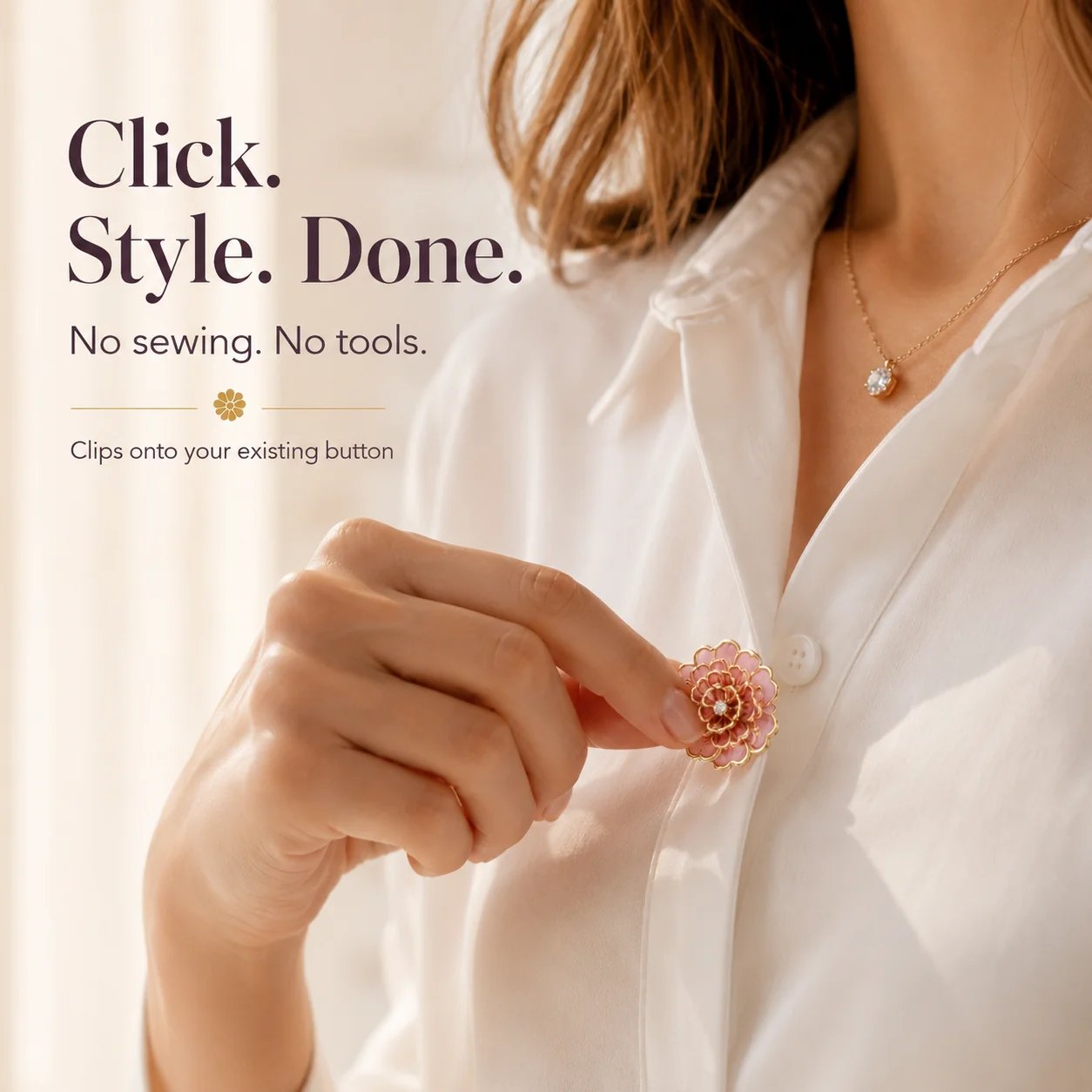 🌸 Flower Button Covers – Instant No-Sew Shirt & Blouse Upgrade