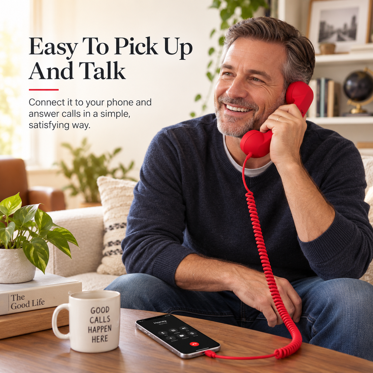 📞Vintage Select Bluetooth Phone Handset - Wireless/Wired and USB Phone Receiver for Comfortable Calls, Bluetooth/Type-c Port📞