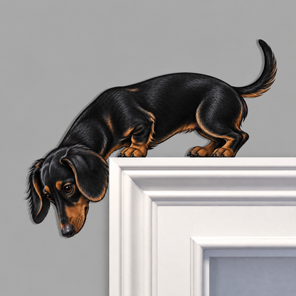 🐶👀 Peeking Pup Doorway Topper – Playful Dog Accent for Pet-Loving Homes