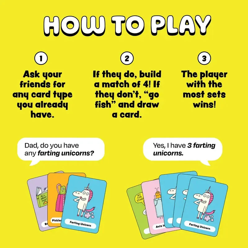 🔥LAST DAY 49% OFF - 🦄Hilarious Go Fish Card Game for Kids & Families