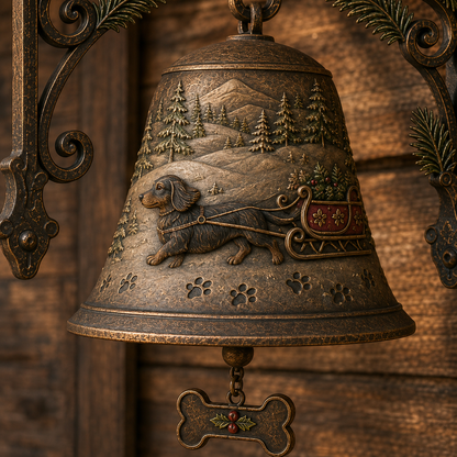 🐕 Dashing Through the Snow – Dachshund Christmas Sleigh Bell 🎄