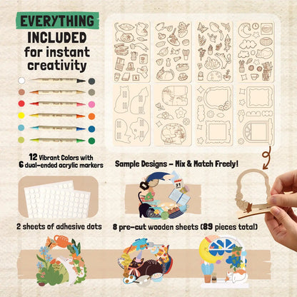 🎨Wood Painting Art Craft Kit - ✨Complete Handcraft Set with Crafting Tools