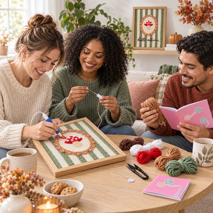 🔥Last Day 50% OFF - 🧵🍄Autumn Mushroom Punch Needle Kit