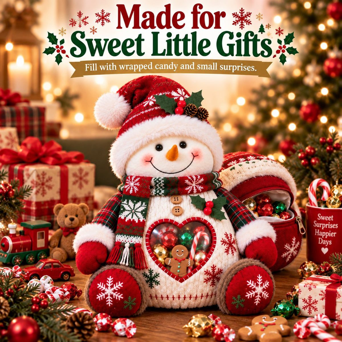 🎅 Refillable Christmas Figurine Treat Holder