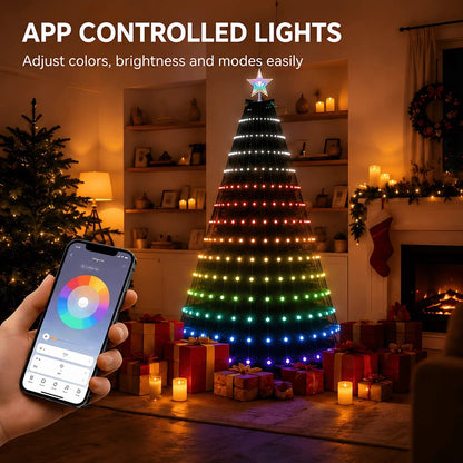 App‑Controlled Christmas Tree Light String, DIY Programmable Music Sync Fairy Lights | Create Custom Holiday Lighting Displays