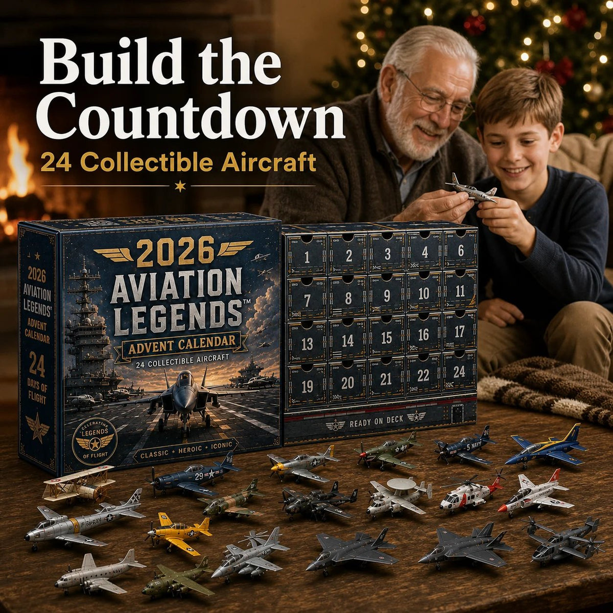 ✈️🎁2026 Aviation Legends 24-Day Aircraft Advent Calendar – 24 Collectible Airplane Surprises for Aviation Fans