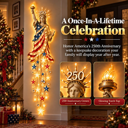 🇺🇸🗽 Liberty 250 Starfall Wall Glow – Patriotic Anniversary Lighted Keepsake