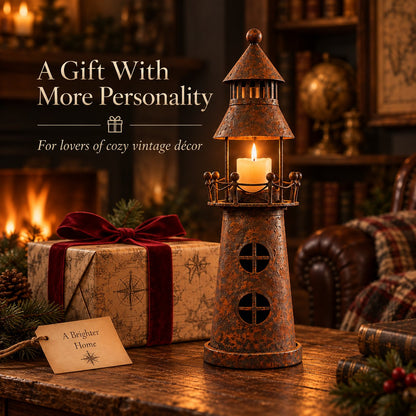 🕯️ Vintage Lighthouse Candle Lantern-Bring the Warm Glow of an Old Lighthouse Home🎁