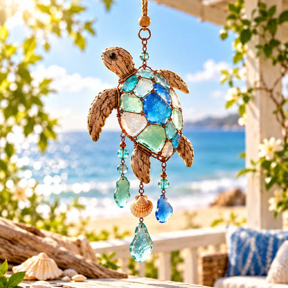 🌊✨ Sea Glass Coastal Charms™ – Handcrafted Ocean Suncatcher Hanging Ornament Collection