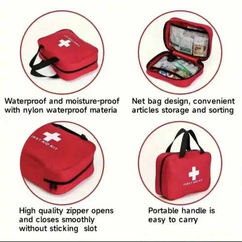 🔥330 Piece Waterproof Compact First Aid Kit | Comprehensive Emergency Survival Kit for Home, Travel, Camping, Car & Outdoor Use