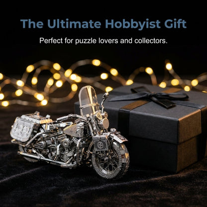 Silver Motorcycle 3D Metal Assembly Puzzle