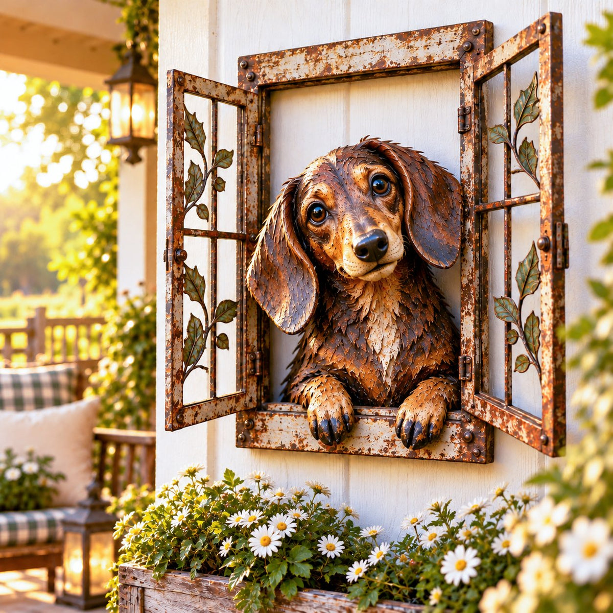 🪟 Rustic Peek-A-Boo Animal Window - Handcrafted Iron Wall Art That Brings a Little Woodland Charm Home 🌿