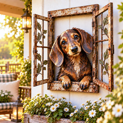 🪟 Rustic Peek-A-Boo Animal Window - Handcrafted Iron Wall Art That Brings a Little Woodland Charm Home 🌿