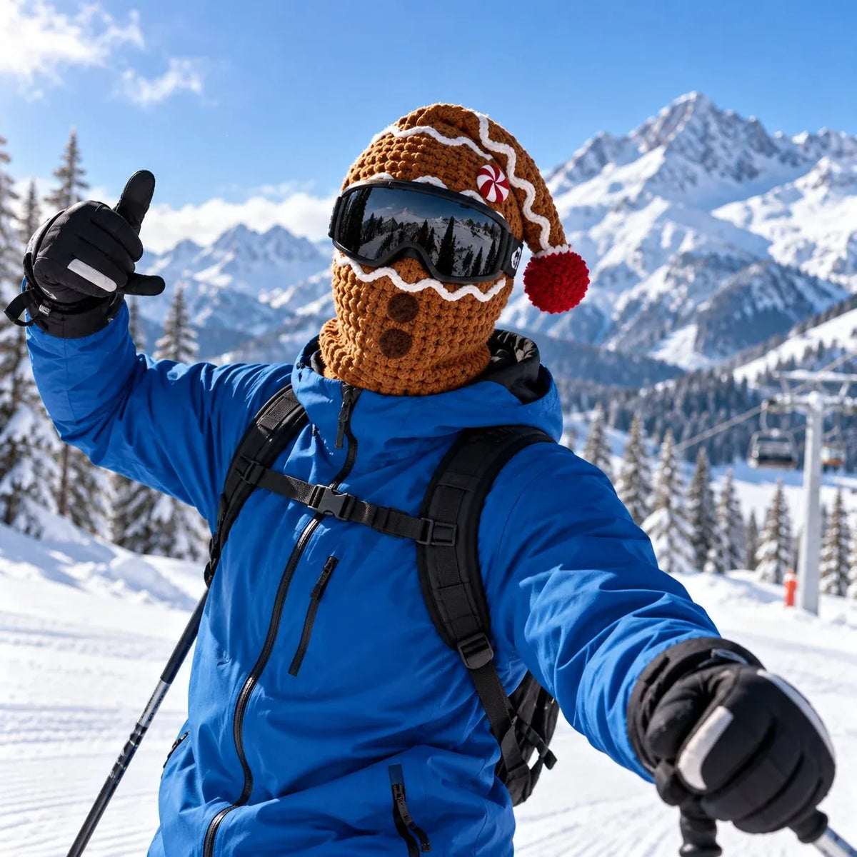 🎅🏂 3D Christmas Knit Ski Mask | 🌬️Warm Full-Face Cover in 3 Festive Styles for Ski Trips, Parties & Winter Adventures