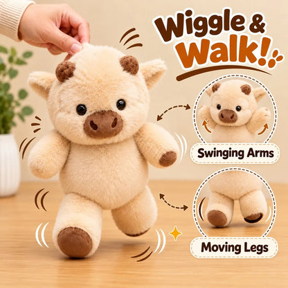 Christmas Running Cow Plush – Wiggles, Walks & Brings Holiday Cheer