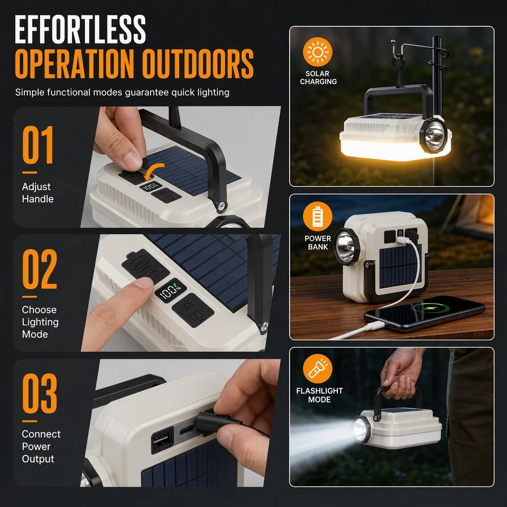 🏕️ LIMITED‑TIME! ☀️ Solar Rechargeable LED Camping Lantern – Weatherproof, Portable, Multi‑Use ✨