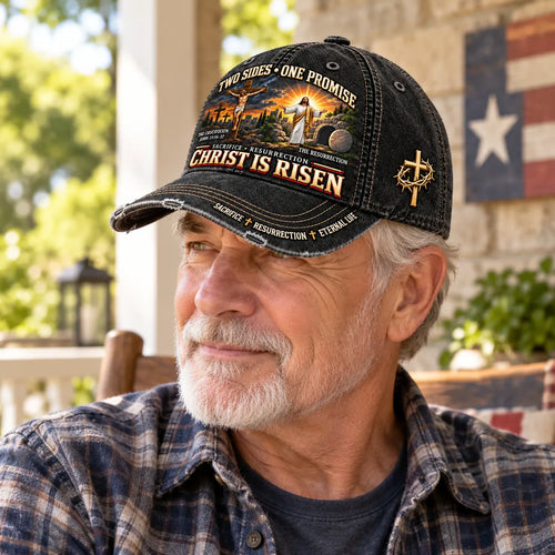 🔥Last Day 50% OFF ✝️ Christ Is Risen Two Sides One Promise Baseball Cap
