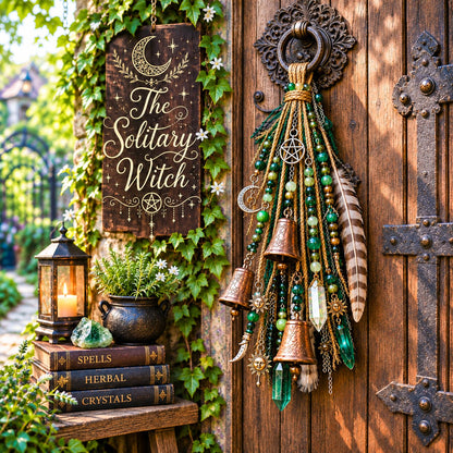🔮Witchy Door Charm | Bells, Crystals & Celestial Hanging Decor